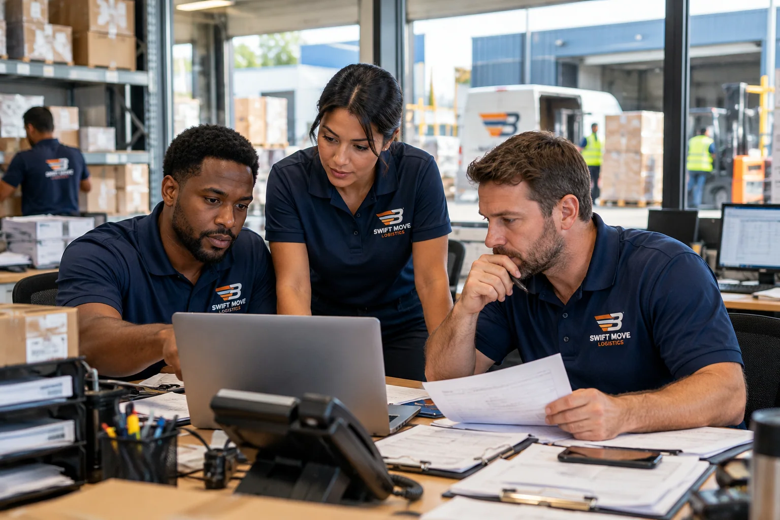 Swift Move team assisting with shipping enquiries